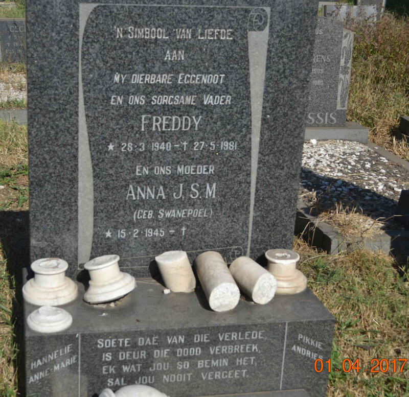 ? Freddy 1940-1981 & Anna J.S.M. SWANEPOEL 1945-