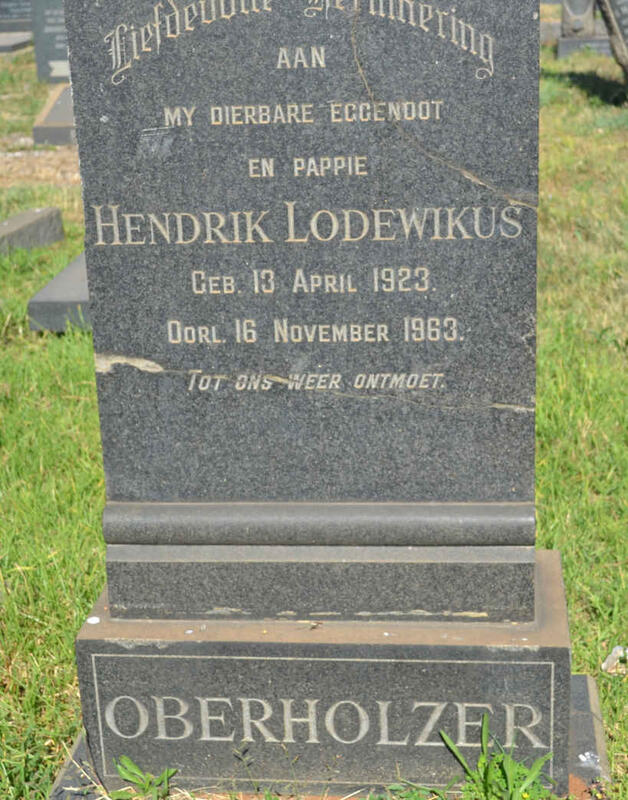 OBERHOLZER Hendrik Lodewikus 1923-1963