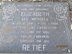 RETIEF Elizabeth nee WESSELS 1916-1980