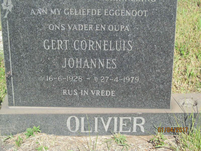 OLIVIER Gert Cornelius Johannes 1928-1979
