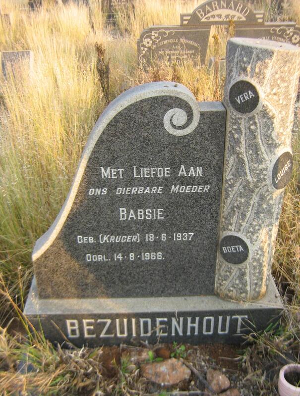 BEZUIDENHOUT Babsie nee KRUGER 1937-1966