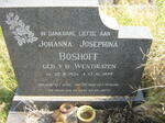 BOSHOFF Johanna Josephina nee VAN DER WESTHUIZEN 1926-1979