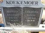 KOEKEMOER Matheus Johannes 1911-1995 & Christina Gesina 1932-2017