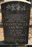 WYK Fransiena J.S., van nee BUYS 1895-1971