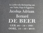 BEER Jacobus Adriaan Bernard, de 1921-2013