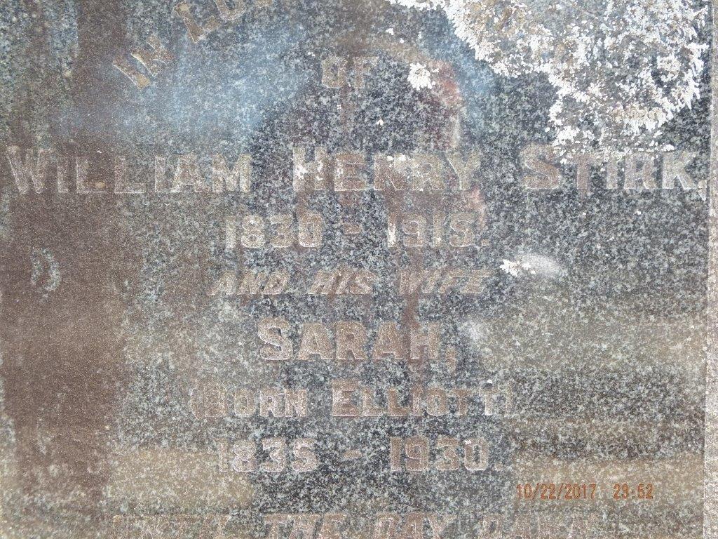 STIRK William Henry 1830-1915 & Sarah ELLIOTT 1835-1930