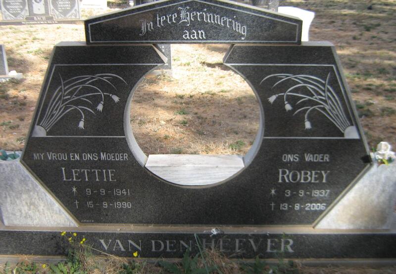 HEEVER Robey, van den 1937-2006 & Lettie 1941-1990