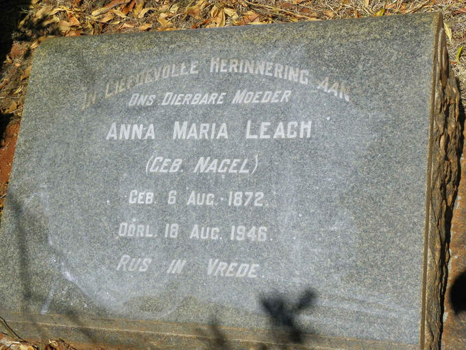 LEACH Anna Maria nee NAGEL 1872-1946