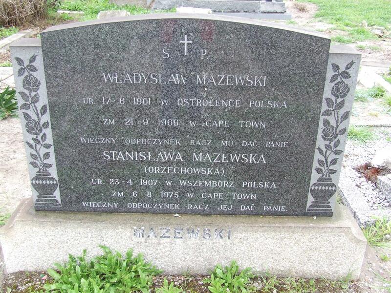 MAZEWSKI Władyslaw 1901-1966 & Stanisława ORZECHOWSKA 1907-1975