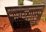 UNGERER Martha Aletta Petronella 1928-2017