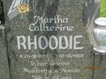 RHOODIE Martha Catherine 1901-1988