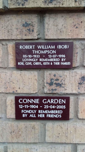 THOMPSON Robert William 1933-1996 :: GARDEN Connie 1904-2005