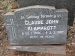 KLAPPROTT Claude John 1905-1982