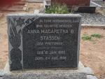 STASSEN Anna Magaretha B. née PRETORIUS 1895-1938