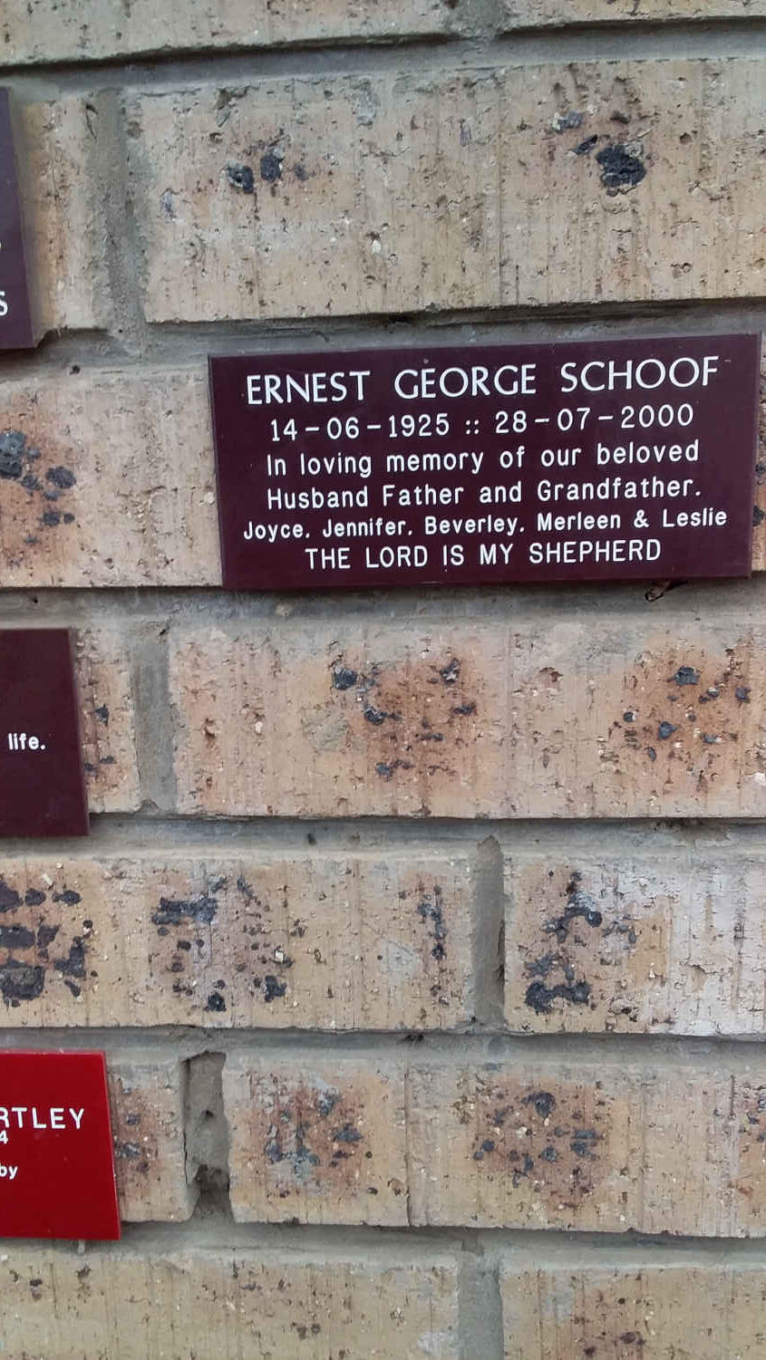 SCHOOF Ernest George 1925-2000
