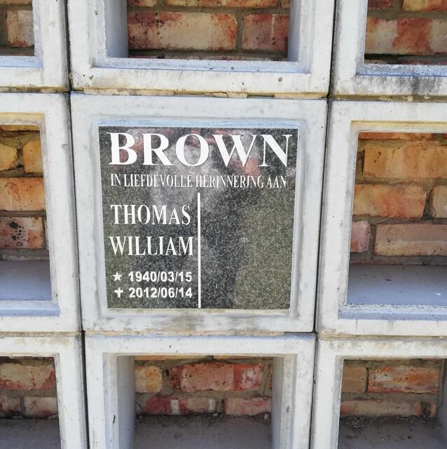 BROWN Thomas William 1940-2012