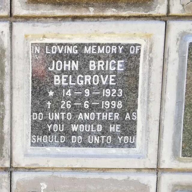BELGROVE John Brice 1923-1998