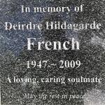FRENCH Deirdre Hildagarde 1947-2009