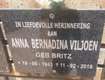 VILJOEN Anna Bernadina nee BRITZ 1943-2018