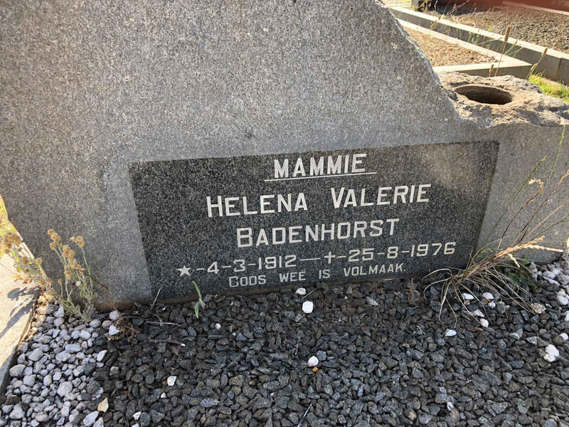 BADENHORST Helena Valerie 1912-1976