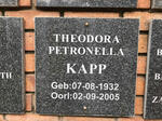 KAPP Theodora Petronella 1932-2005