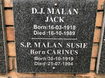 MALAN D.J. 1918-1989 & S.P. CARINUS 1919-1994