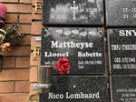 MATTHEYSE Lionel -2009 & Babette 1962-