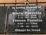 FERREIRA Klein 1938-2018 & Yvonne 1942-2018