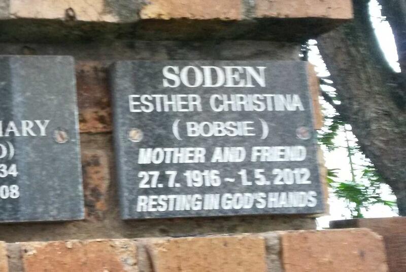 SODEN Esther Christina 1916-2012