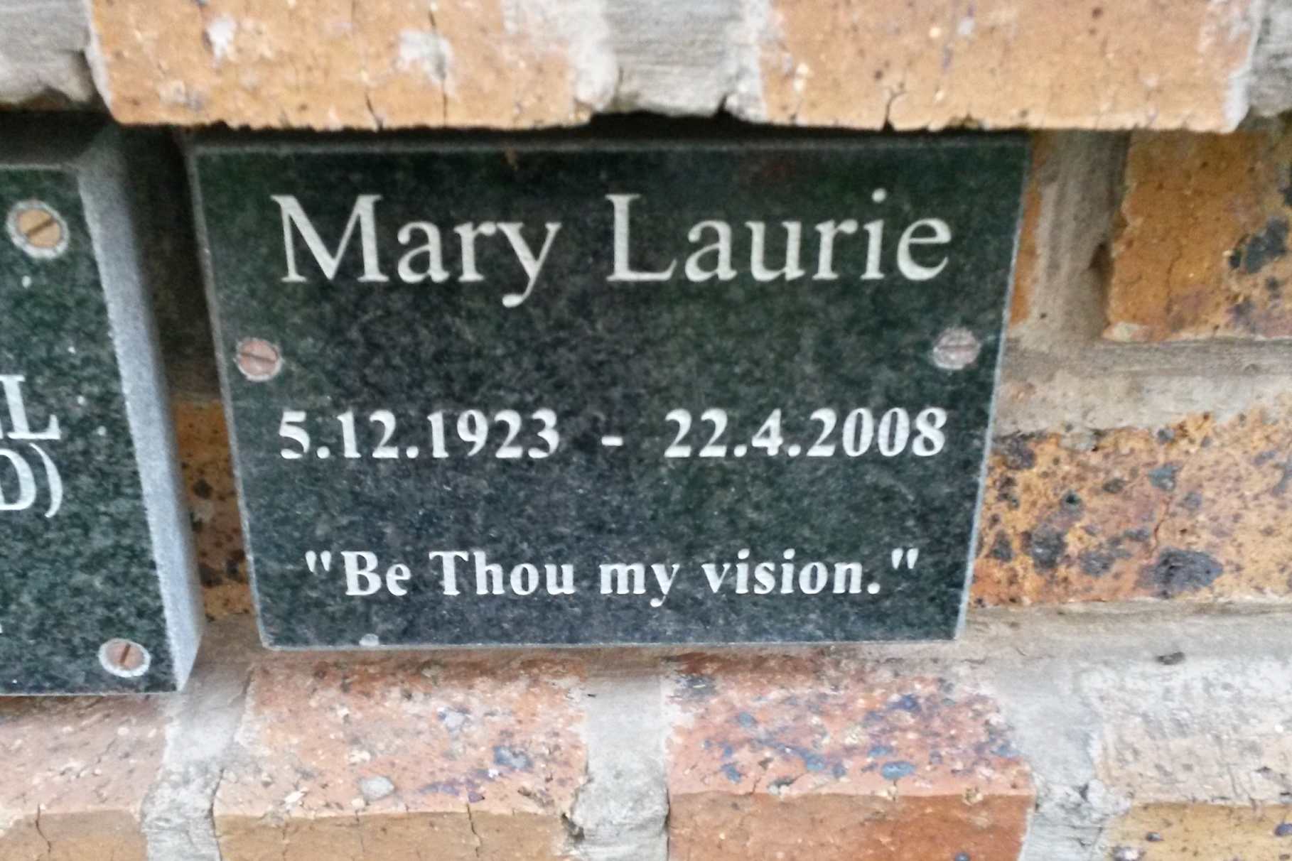 LAURIE Mary 1923-2008