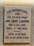 LACOCK Jan Louis 1906-1933