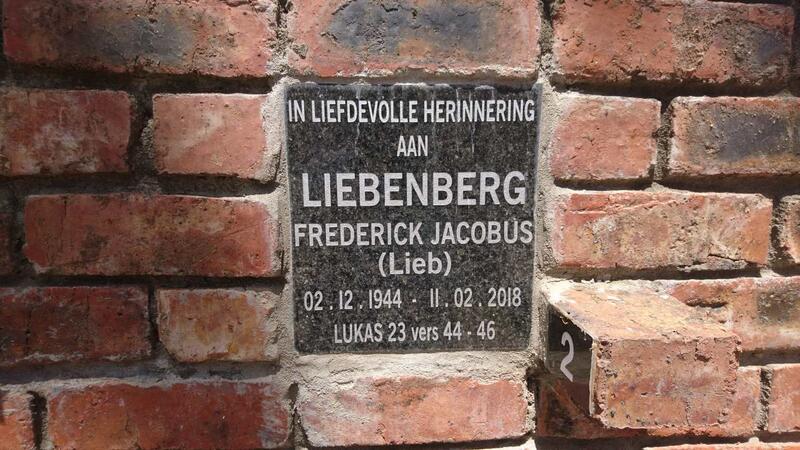 LIEBENBERG Frederick Jacobus 1944-2018