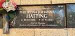 HATTING Philippina Johanna 1920-2018