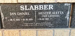 SLABBER Jan Daniel 1929-2019 & Hester Aletta GRIESSEL 1931-