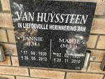 HUYSSTEEN J.H., van 1930-2012 & M.E. 1937-2010