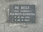 REGT Maureen Elfrieda, de nee GABRIEL 1935-2001
