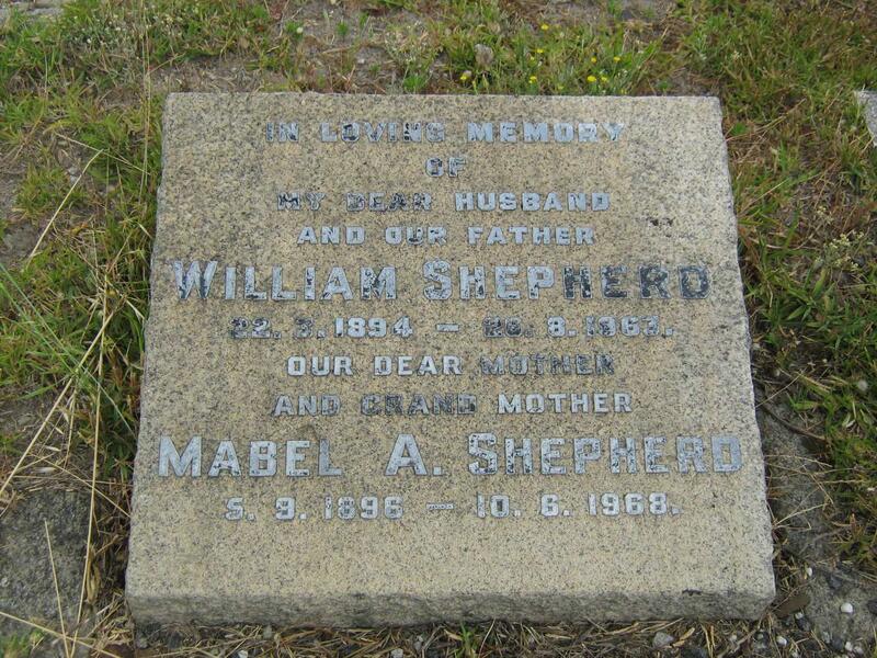 SHEPHERD William 1894-1963 & Mabel A. 1896-1968