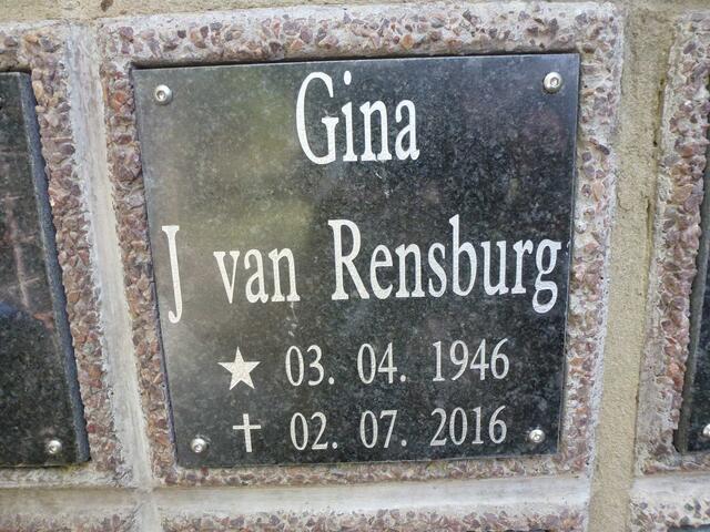 RENSBURG Gina, J. van 1946-2016