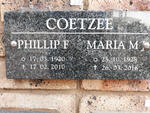 COETZEE Phillip F. 1920-2010 & Maria M.J. 1928-2016