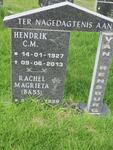 RENSBURG Hendrik C.M., van 1927-2013 & Rachel Magrieta 1929-