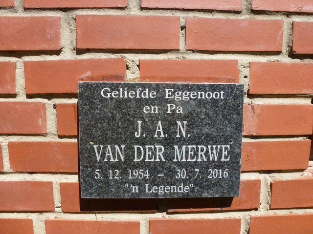 MERWE J.A.N., van der 1954-2016