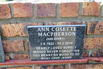 MACPHERSON Ann Cosette nee AVERY 1932-2014