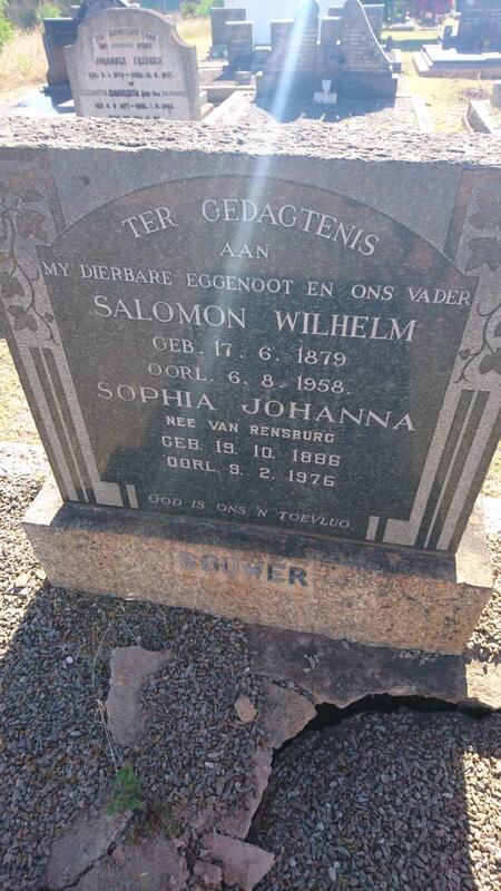 BOUWER Salomon Wilhelm 1879-1958 & Sophia Johanna VAN RENSBURG 1886-1976
