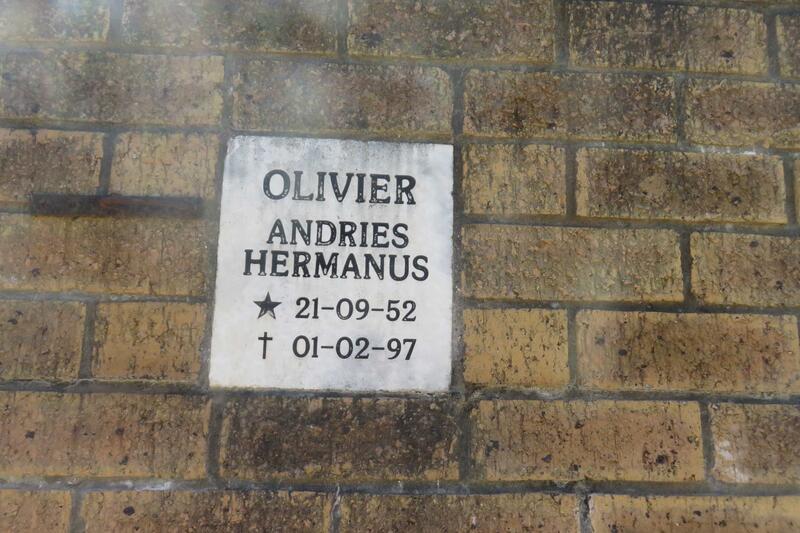 OLIVIER Andries Hermanus 1952-1997