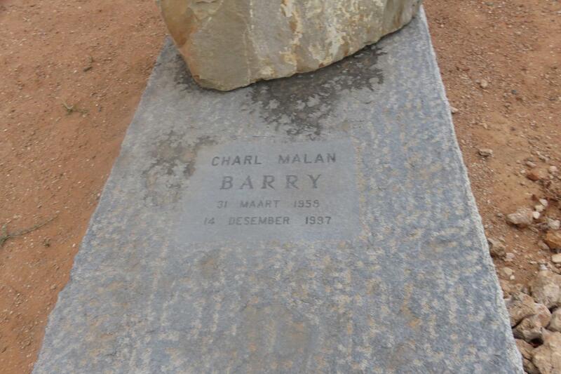 BARRY Charl Malan 1958-1997