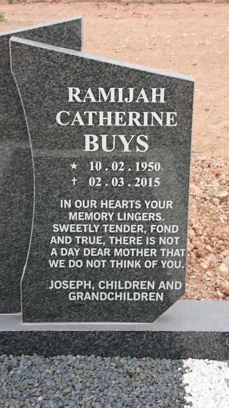 BUYS Ramijah Catherine 1950-2015