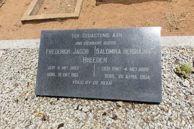 RHEEDER Frederick Jacob 1883-1961 & Salomina Herculina J. SMIT 1889-1964