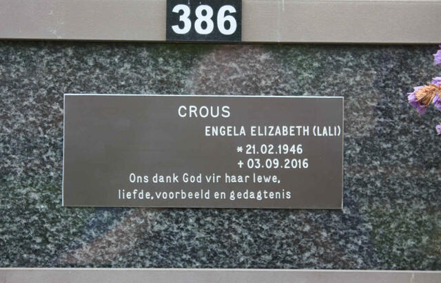 CROUS Engela Elizabeth 1946-2016