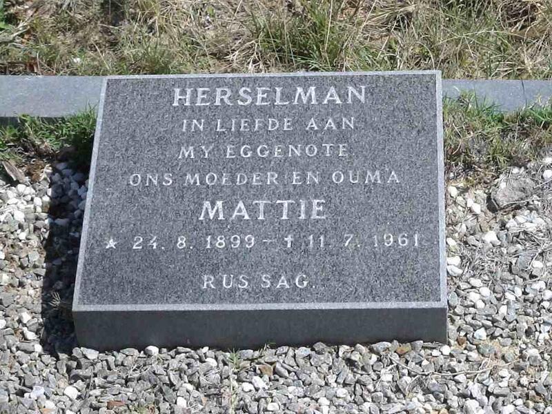 HERSELMAN Mattie 1899-1961
