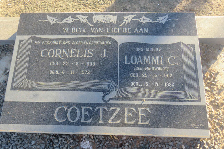 COETZEE Cornelis J. 1909-1972 & Loammi C. NIEUWOUDT 1912-1996